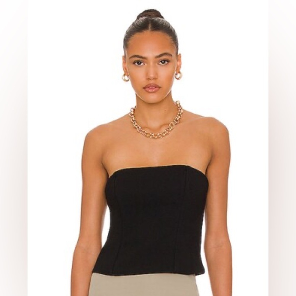 Anine Bing Black Strapless Bustier Top